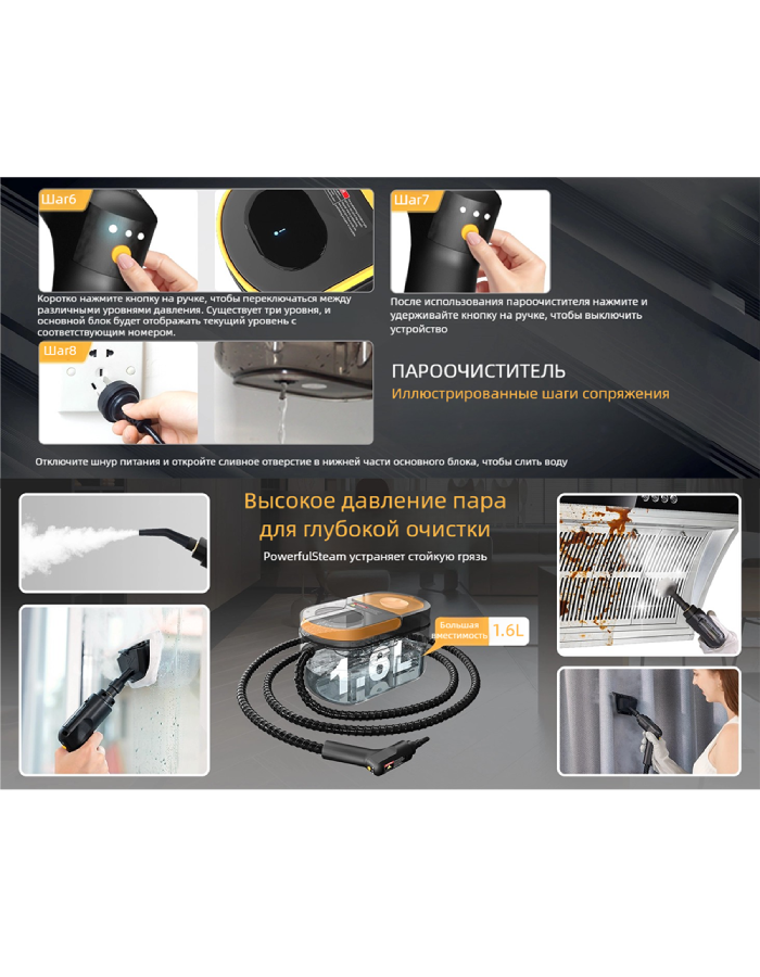 Мощный пароочиститель для уборки дома подарки — изображение 9